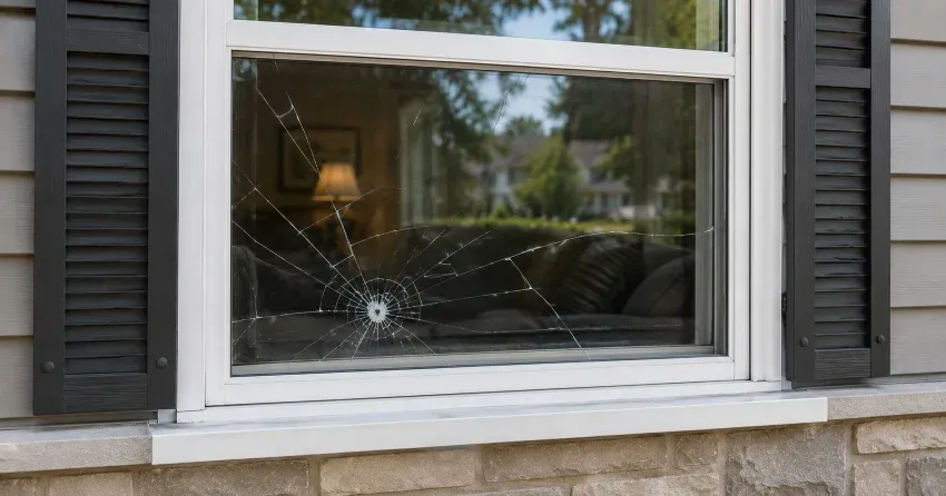 technician measuring window opening for emergency glass replacement Mulmur, Orangeville