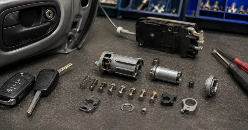 technician testing a car key fob during Car Lock Repair Alliston, Orangeville