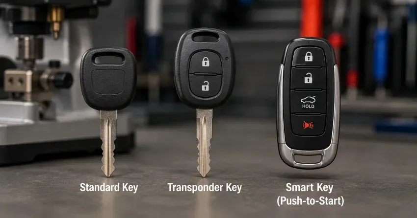 technician cutting a transponder ignition key in Mulmur, Orangeville