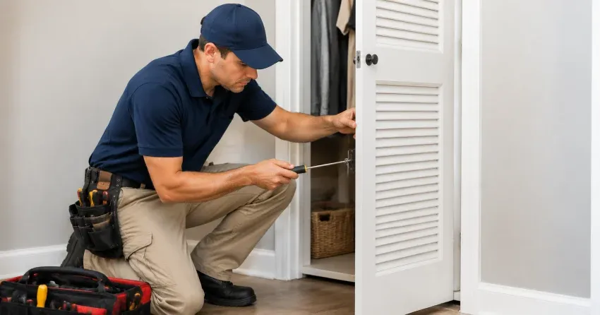 technician repairing doorbell button and wiring in Fergus, Orangeville