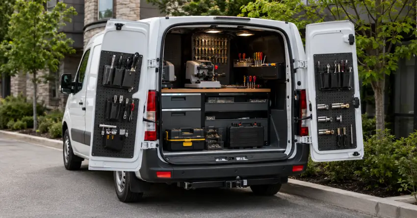 mobile locksmith service vehicle equipped with tools in Orangeville