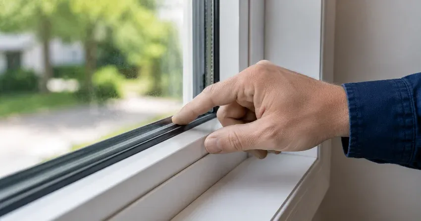 technician inspecting window glass seal in Amaranth, Orangeville