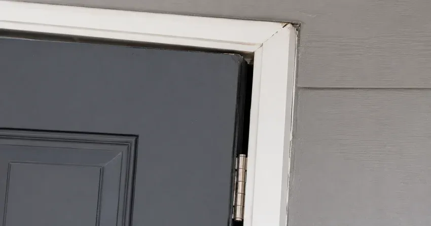 technician tightening a loose door hinge in Fergus, Orangeville